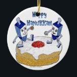 Ornement En Céramique Judaica Happy Hanukkah Dancing Dreidels<br><div class="desc">You are viewing The Lee Hiller Designs Collection of Home and Office Decor,  Apparel,  Toxiques and Collectibles. The Designs include Lee Hiller Photographie et Mixed Media Digital Art Collection. You can view her her Nature photographiy at at http://HikeOurPlanet.com/ and follow her hiking blog within Hot Springs National Park.</div>