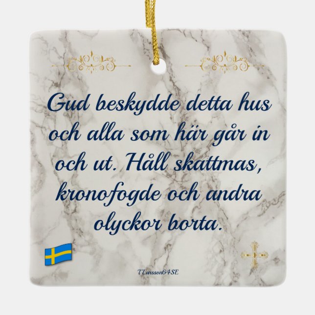 Ornement En Céramique Julgransprydnad Keramik — Gud beskydde (Devant)