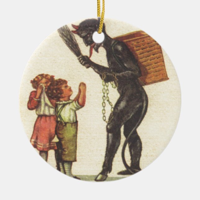 Ornement En Céramique Jumelage avec Krampus (Devant)