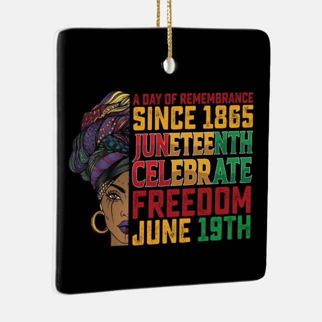 Ornement En Céramique Juneteenth A Day Of Remembrance Black Freedom (Droite)