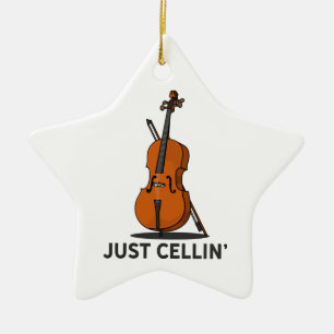 Ornement En Céramique Juste Cellule Cellist Performance Music Cello