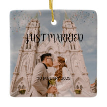 Juste Marié Mariage Favor Ornament Cadeau Photo