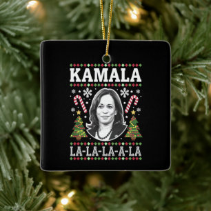 Ornement En Céramique Kamala Harris 2024 Noël Virgule La Xmas
