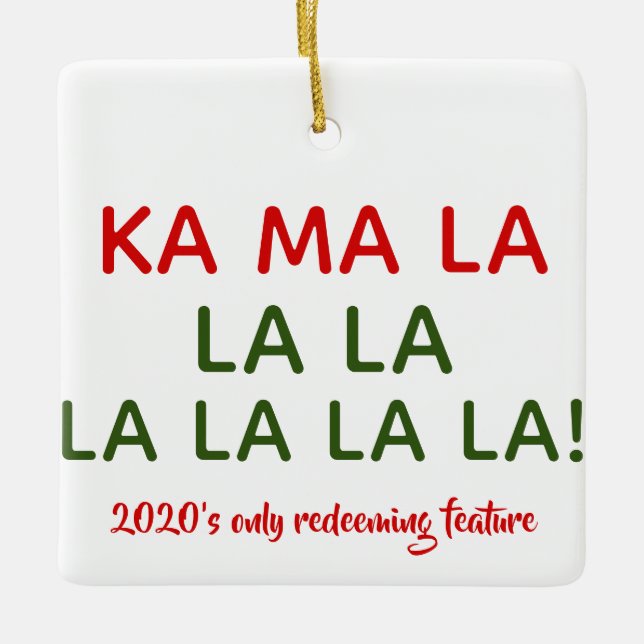 Ornement en céramique Kamala (Harris) Carol (Devant)