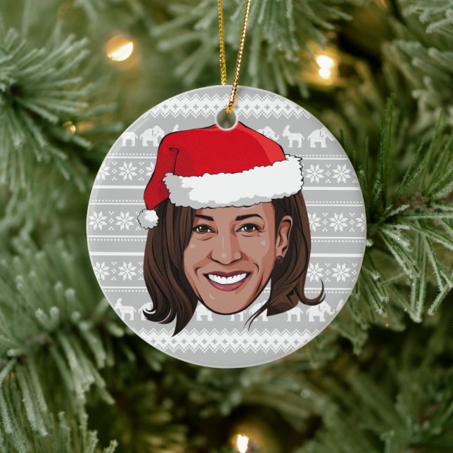 Ornement en céramique Kamala Harris Holiday (Arbre)