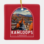 Ornement En Céramique Kamloops Canada Travel Art Vintage<br><div class="desc">Conception de déplacement vectoriel rétro Kamloops. Copenhague,  Kamloops est une ville canadienne en Colombie-Britannique,  où se rencontrent les rivières Thompson Nord et Sud.</div>