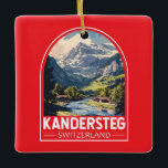 Ornement En Céramique Kandersteg Suisse Travel Art Emblem<br><div class="desc">Kandersteg rétro design de voyage vectoriel. Kandersteg est un village de haute altitude dans la région bernoise de l'Oberland en Suisse. Des sentiers,  comme l'Allmenalp difficile,  et un téléphérique se dirigent vers l'est jusqu'au lac Oeschinen.</div>