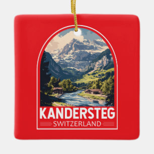 Ornement En Céramique Kandersteg Suisse Travel Art Emblem