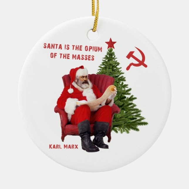 Ornement En Céramique Karl Marx Père Noël (Devant)