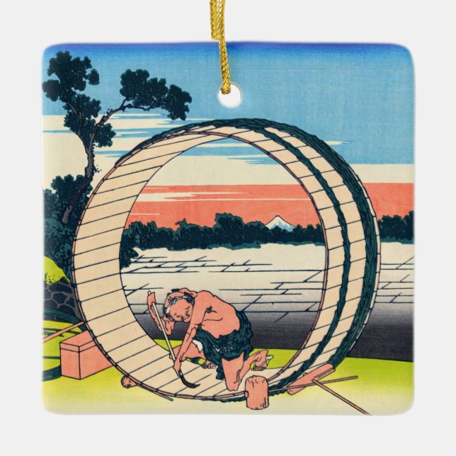 Ornement En Céramique Katsushika Hokusai - Fujimigahara, province d'Owar (Devant)