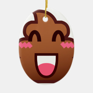 Ornement En Céramique kawaii poop emojis