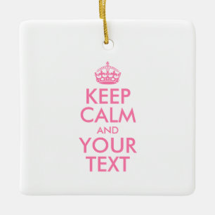 Ornement En Céramique KEEP CALM personnalisé et votre texte