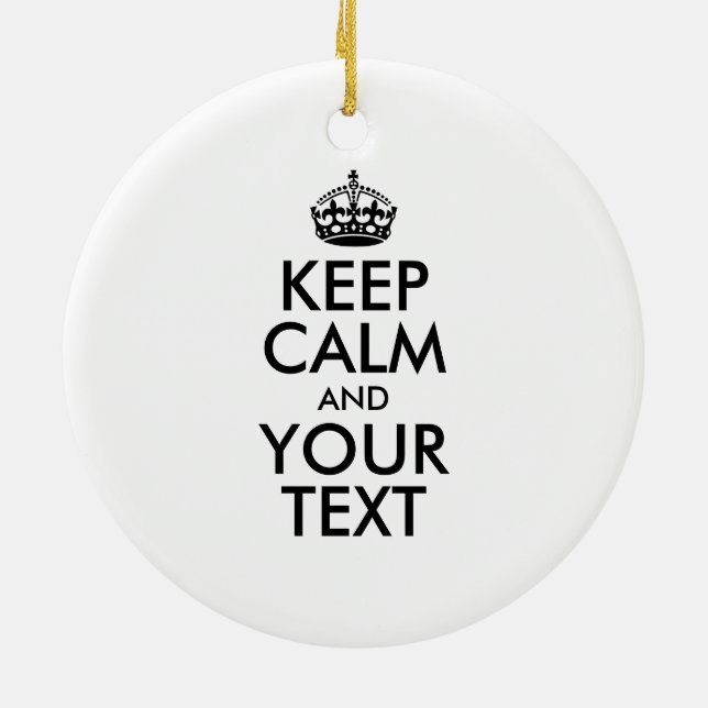 Ornement En Céramique KEEP CALM personnalisé et votre texte (Dos)