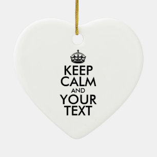 Ornement En Céramique KEEP CALM personnalisé et votre texte
