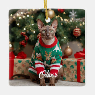 Ornement En Céramique Keepsaké Cornish Rex Chat Noël personnalisé