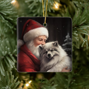Ornement En Céramique Keeshony Avec Noël Festif Du Père Noël
