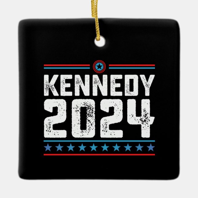 Ornement En Céramique Kennedy pour le président 2024 (Devant)