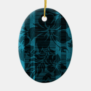 Ornement En Céramique Keokea Beach Faux Wood Surboard