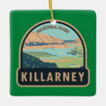 Ornement En Céramique Killarney National Park Irlande Travel Art Vintage<br><div class="desc">Killarney vecctor art design. Le parc est le premier parc national d'Irlande,  créé lorsque le Muckross Estate a été donné à l'Irish Free State en 1932.</div>