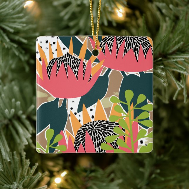 Ornement En Céramique King Protea I (Arbre)