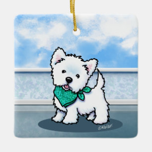 Ornement En Céramique KiniArt Cutieface Westie céramique ornement