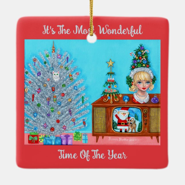 Ornement En Céramique Kitty's First Christmas Tree Head Vase Santa Claus (Dos)