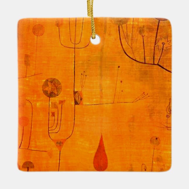 Ornement En Céramique Klee - Fruits sur le rouge, art abstrait, (Devant)