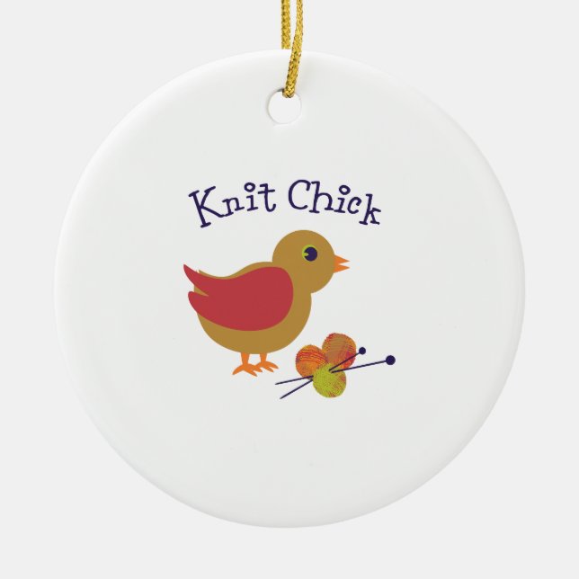Ornement En Céramique Knit Chick (Devant)