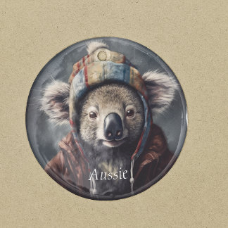 Ornement En Céramique Koala en casquette d'hiver, personnalisable