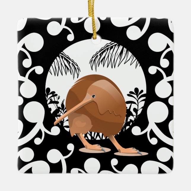 Ornement En Céramique Koru Kiwi (Devant)