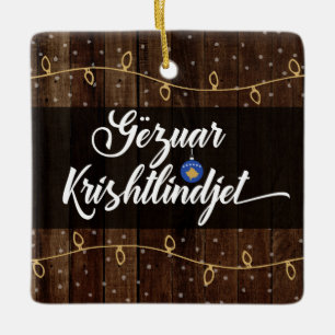 Ornement En Céramique Kosovan Merry Christmas Gëzuar Krishtlindjen