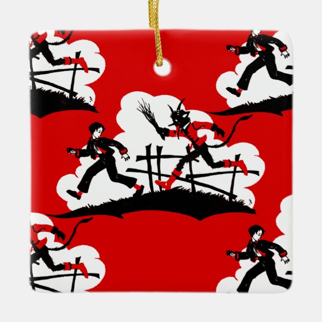 Ornement En Céramique krampus de Noël (Devant)