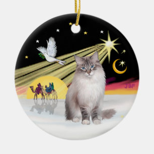 Ornement En Céramique La colombe de Noël - Chat à poupée (Lynx Colorpion