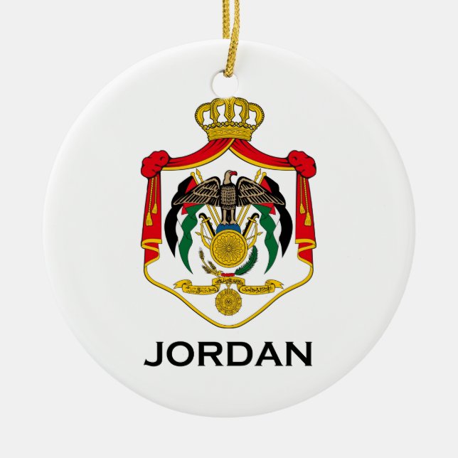 Ornement En Céramique La JORDANIE - emblème/drapeau/manteau des (Devant)