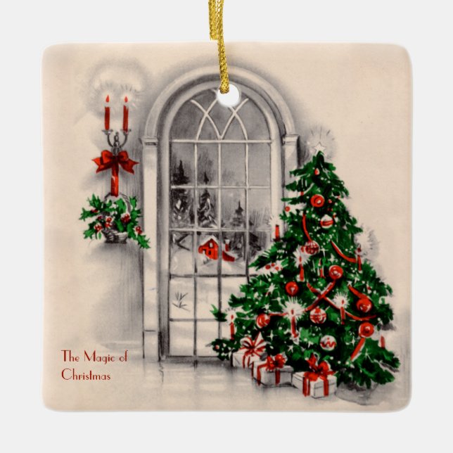 Ornement En Céramique La magie de Noël à l'ornement de la maison (Devant)