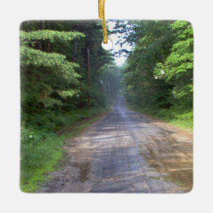 Ornement En Céramique La maison de route - route de campagne au Maine