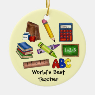 Ornement En Céramique La meilleure école d'enseignement du monde