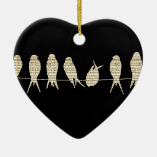 Ornement En Céramique La musique note le destin animal d'oiseau de