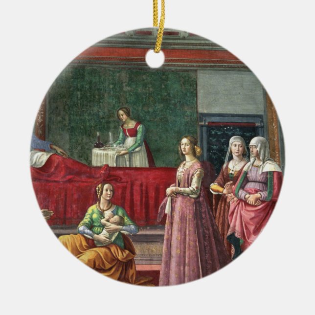 Ornement En Céramique La naissance de St John le baptiste (fresque) (Devant)