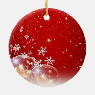 Ornement En Céramique La neige s'écaille à Noël