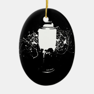 Ornement En Céramique La peinture de jet noire et blanche peut