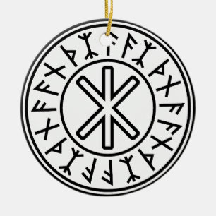 Ornement En Céramique La protection No.2 (noir) d'Odin