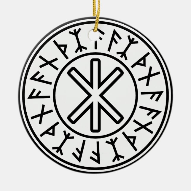 Ornement En Céramique La protection No.2 (noir) d'Odin (Devant)