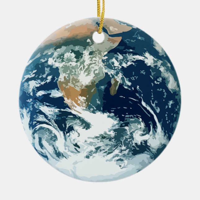 Ornement En Céramique La terre de planète (Devant)