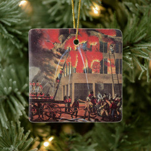 Ornement En Céramique La vie d'un pompier, d'une entreprise Vintage