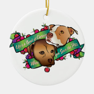 Ornement En Céramique La vie est un bol de cerises…