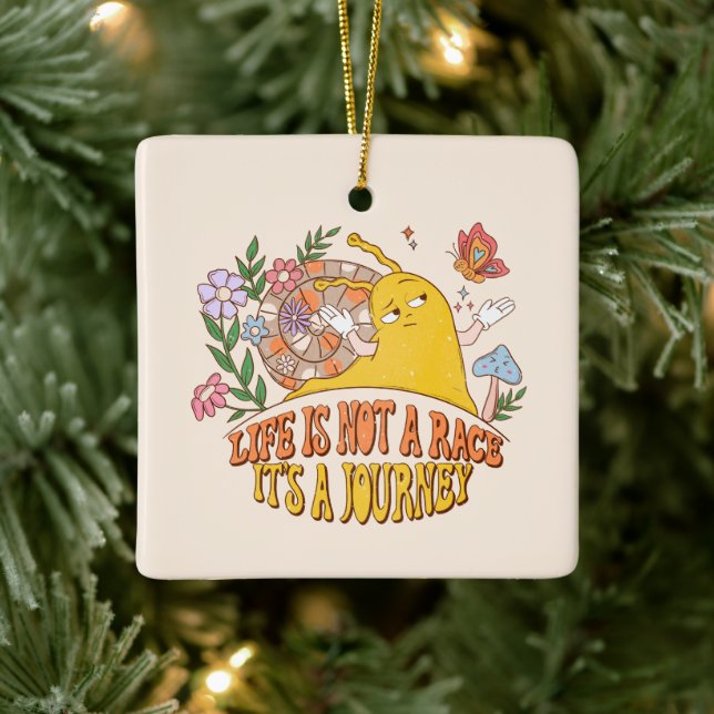 Ornement En Céramique La Vie Est Un Voyage - Mignonne Escargot, Champign (Arbre)