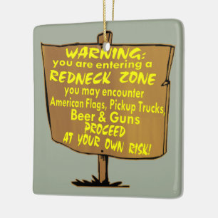 Ornement En Céramique La zone d'avertissement de plouc procèdent à vos