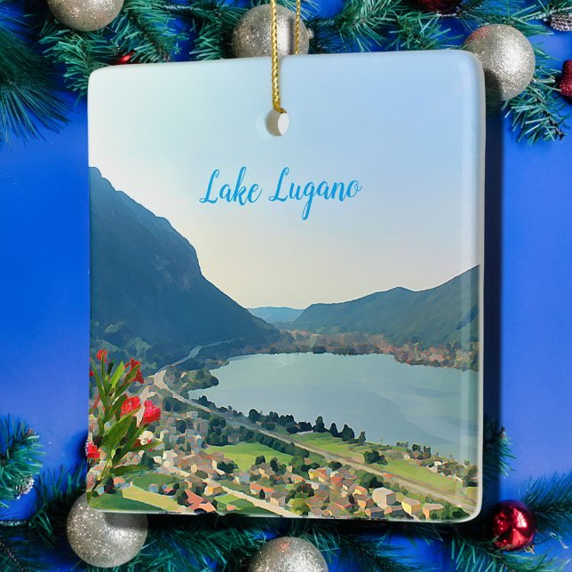 Ornement En Céramique Lac de Lugano - peinture (Créateur téléchargé)