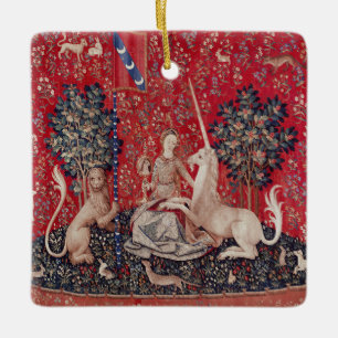 Ornement En Céramique Lady and Unicorn Medieval Tapestry Sight